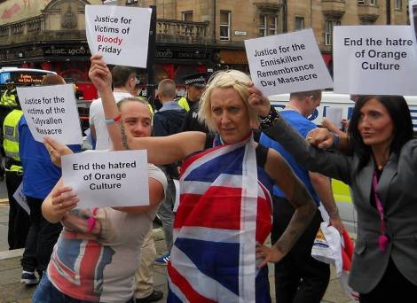 a demonstration 2 weeks ago by the Regimental Blues