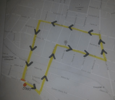 The walk route