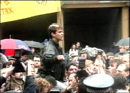 Tommy at the centre of the anti Poll Tax struggle