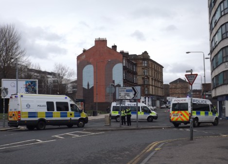 Police block off the Gallowgate
