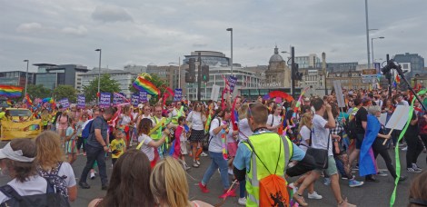Picture of attendees at the Pride Glasgow march